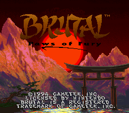 Brutal - Paws of Fury (USA) (Beta) Title Screen